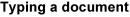 Typing a document